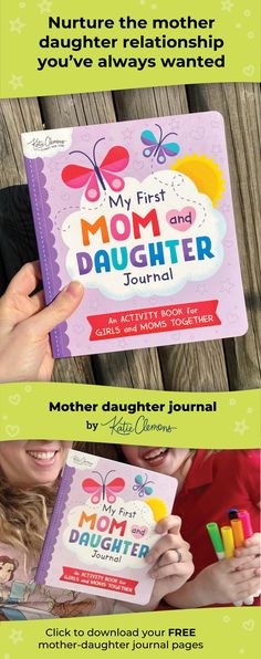 the mother's day activity book is shown in three different colors, including pink and green