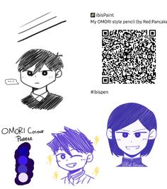 an image of some cartoon characters with qr code