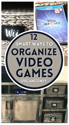 12 smart ways to organize video games Game System Organization, Game Console Organization, Video Game Console Storage, Video Game Organization, Video Game Storage, Hidden Games, Space Video, Hide Video, Game Organization