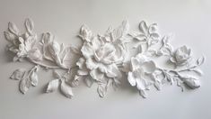 Bas-relief a magnolia garland sculpture texture white plant art. | premium image by rawpixel.com / Kappy Magnolia Garland, White Plants, Feather Wedding, Plant Art, Art Background, Magnolia, Wedding Invitation, Blossom