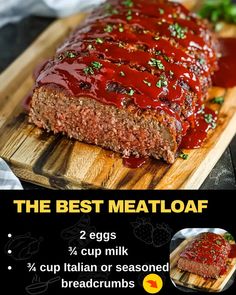 The Best Meatloaf Crockpot Meatloaf, The Best Meatloaf, Bbq Meatloaf, Chicken Parmesan Pasta