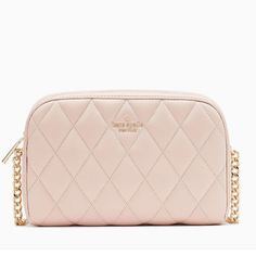 Kate Spade Carey Quilted Leather Mini Camera Bag Crossbody Chalk Pink Features 5.28"H X 7.88"W X 2.2"D Strap Drop: 22" Quilted Leather 100% Leather Metal Pinmount With Spade 2 Way Spade Jacquard Back Zip Pocket Back Slip Pocket Zip Top Kate Spade Leather Pouch Shoulder Bag, Chic Kate Spade Pouch Shoulder Bag, Feminine Kate Spade Leather Bag, Kate Spade Travel Bag With Chain Strap, Kate Spade Leather Bag With Chain Strap, Elegant Kate Spade Pouch Shoulder Bag, Kate Spade Feminine Blush Bag, Feminine Kate Spade Rectangular Shoulder Bag, Kate Spade Chic Clutch For Everyday Use