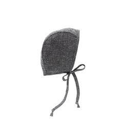 Charcoal Bonnet by Briar Baby Adjustable Cotton Winter Bonnet, Adjustable Solid Color Bonnet For Fall, Adjustable Solid Bonnet For Fall, Adjustable Bonnet For Fall, Gray Bonnet Cap, One Size Fits Most, Gray Bonnet Cap One Size Fits Most, Adjustable Brimmed Bonnet For Fall, Adjustable Charcoal Hat With Curved Brim, Adjustable Brimmed Cotton Bonnet