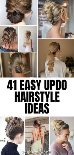 Pin this for a collection of chic and simple updo hairstyles for every hair length! Discover new styles to elevate your look effortlessly. #UpdoHairstyles #HairInspo #FashionBlog Updo For Homecoming, Braided Headband Updo, Simple Updo Hairstyles, Diy Hair Styles, Crown Braid Updo, Curly Drawstring Ponytail, Updo With Headband, Loose Curly Hair, Simple Updo