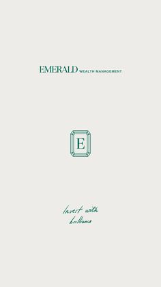 the front cover of emerald health management, with green lettering on it and a white background