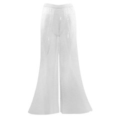 44568040571118|44568040603886|44568040636654|44568040669422 White Stretch Wide Leg Pants For Party, Glamorous White Stretch Bottoms, Hem Leggings, Laminated Fabric, Casual Wedding, Womens Bras, Fabric Pattern, Body Size, S Models