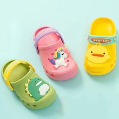 The Elda Kids Cartoon Crocs are a fashionable and fun way to keep your little one's feet warm. These fun and comfortable crocs are perfect for everyday wear and can be worn in any season. They are made of EVA material, so they are easy to clean and last a long time. They come in a variety of sizes, so they will fit your child's feet perfectly. Features: Style Closed toe Heel style Flat heel Sole material EVA Vamp material EVA COMFORTABLE MATERIAL: The Elda Kids Cartoon Crocs are made of soft mat Playful Non-slip Slip-on Clogs, Cute Non-slip Slide Clogs, Cute Synthetic Clogs For Playtime, Playful Plastic Clogs For The Beach, Playful Plastic Clogs For Beach, Playful Plastic Beach Clogs, Playful Plastic Clogs With Round Toe, Cute Non-slip Plastic Clogs, Playful Non-slip Synthetic Clogs