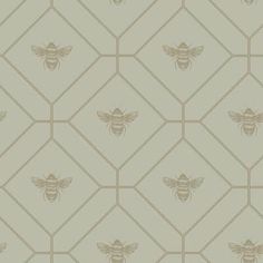 a wallpaper pattern with bees on it