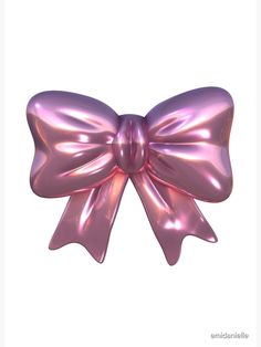 a shiny pink bow on a white background