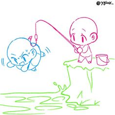 an image of a cartoon character fishing