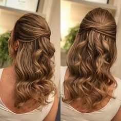 Curly Hair Dos, Wedding Hair Half, Formal Hairstyles For Long Hair, Mother Of The Bride Hair, Hair Clips Diy, Glam Hair, Wedding Hair And Makeup