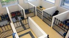 the inside of a jail cell with people in it