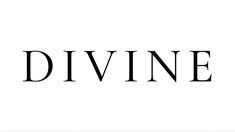 the word divine written in black on a white background