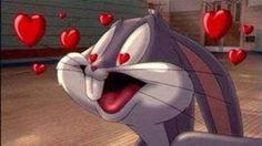 an animated cat with its mouth open and eyes wide open, surrounded by red hearts