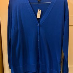 Talbots Womens Cardigan Sweater Blue Pl Petite Large Nwt Pima Cotton Button Down Blue Button-up Cardigan For Work, Blue Cardigan With Button Closure For Work, Blue Button Closure Cardigan For Work, Blue Workwear Cardigan With Button Closure, Womens Cardigan Sweater, Cable Knit Sweater Cardigan, Plaid Cardigan, Linen Cardigan, Talbots Sweater