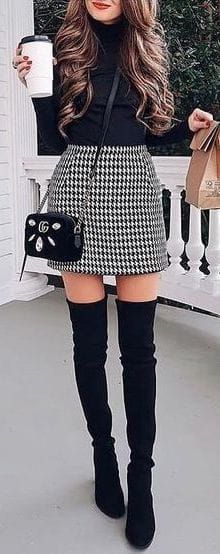 150 Fall Outfits to Shop Now Vol. 3 / 081 #Fall #Outfits Rok Mini, Houndstooth Skirt, Trendy Skirts, Plaid Skirt, Maxi Skirts, Fall Winter Fashion