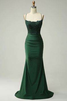 Zapaka Women Dark Green Long Formal Dress Mermaid Halter Evening Dress with Appliques Beading – ZAPAKA AU Dark Red Prom Dress, Green Long Prom Dress, Dark Green Prom Dress, Beaded Prom Dress, Red Prom