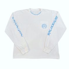 Chrome Hearts St Barth Exclusive Long Sleeve Pocket T Shirt White / Blue Size Large Nwt Brand New - Never Worn! Size Large White Long Sleeve Top With Pockets, White Long Sleeve T-shirt With Pockets, Chrome Hearts Long Sleeve, Chrome Hearts Shirt, Pocket T Shirt, St Barth, Heart For Kids, Chrome Hearts, Pocket Tshirt