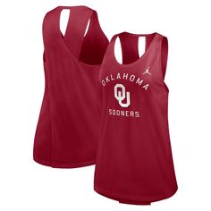 Step onto the court in style and show your Oklahoma Sooners spirit with the Jordan Brand Primetime Open Back Tank Top. The crossed, open-back design creates a breezy feel and fashionable look, perfect for cheering on the Sooners on a hot game day. The scoop neck provides a relaxed fit, while the team name and logo screen printed across the front proudly displays your devotion for the Sooners. Whether you're cheering from the stands or working out, this tank top will keep you cool and comfortable Open Back Tank Top, Open Back Tank, Buy Jordans, Jordans Women, Oklahoma Sooners, Womens Jordans, Team Name, Game Day, Oklahoma