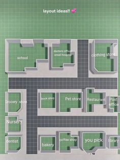 the layout of an apartment building with lots of windows and doors on each side of it