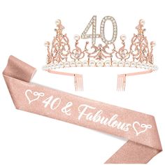 two tiaras and a ribbon with the words love and fabulous written on it