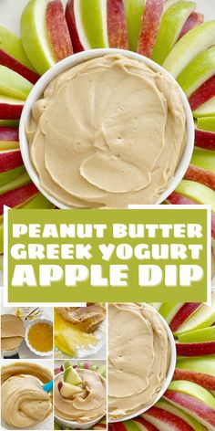 Peanut butter Greek yogurt apple dip Apple Peanutbutter Dip, What To Dip In Peanut Butter, Healthy Apple Peanut Butter Snack, Peanut Butter Apple Wrap, Apple Dip With Peanut Butter, Pb2 Apple Dip, Healthy Peanut Butter Dip For Apples, Yogurt Peanut Butter Honey Dip, Pb Yogurt Apple Dip