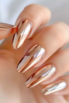 Nails Baby Pink, Metal Nail Art, American Nails, Sunflower Nails, Gel Polish Nail Art, Mirror Metal, Nail Design Inspiration, Short Nail Designs, Fall Nail Colors