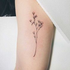 14 Delicate Flower Tattoos That Aren't Naff | Fashion, Trends, Beauty Tips & Celebrity Style Magazine | ELLE UK Wildflowers Tattoo, Delicate Flower Tattoo, Simple Flower Tattoo, Petit Tattoo, Beautiful Flower Tattoos, Cat Tattoos, Disney Tattoo, Tattoo Girls