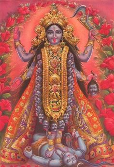 the hindu god with his arms outstretched and two hands raised, standing in front of a red