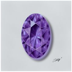 Digital oval cut amethyst drawing using the iPad. Amethyst Drawing, Gemstone Drawing, Gem Illustration, Gemstone Painting, Digital Art Tutorial Beginner, Gem Drawing, Jewel Tattoo