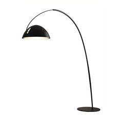 a black floor lamp on a white background