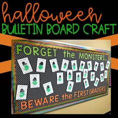 a bulletin board with money on it and the words halloween bulletin board craft written below