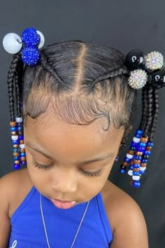 Kiddies Hairstyles with Beads Toddler Hairstyles Girl Natural Hair, Toddler Hairstyles With Beads, Beaded Hairstyles For Kids, How To Put Beads In Hair, Toddler Beaded Hairstyles For Kids, Mixed Baby Hairstyles, Black Toddler Hairstyles, Mixed Kids Hairstyles, Black Baby Girl Hairstyles