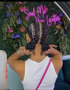 Braided Low Ponytail Hairstyles, Braids In A Bun, Feed Ins, Future Hairstyles, Black Kids Braids Hairstyles, Hairstyles Quick, 4 Braids, Kids Braids