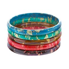 Fashion Chic Unique Set Abstract 5 Bangle Bracelets Multi Colored Gold Red Green Luxury Multicolor Cabochon Bracelet, Luxury Multicolor Jubilee Bracelet Bangle, Green Restaurant, Royal Diamond, Green Food, Bracelets Bangle, Green Business, Bangles Style, Tshirt Art