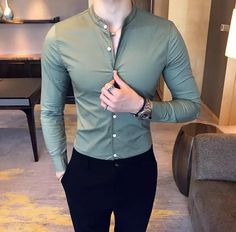 Material: Cotton Slim Fit Mens Shirts, Formal Men Outfit, Men Fashion Casual Shirts, Formal Mens Fashion, Mens Fashion Edgy, New Mens Fashion, Mens Fashion Smart, Mens Fashion Rugged, Plain Shirt