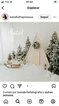 an instagram page with a christmas tree and sleigh