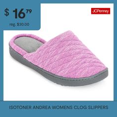 Closure Type: Slip-OnBase Material: 100% CottonUpper/Outer Base Material: 100% Terry CottonSole Material Content: 100% SuedeCountry of Origin: Imported Clog Slippers, Clogs Shoes, Womens Clogs, Clogs, Slippers, Women Shoes, The Originals, Purple, Free Shipping