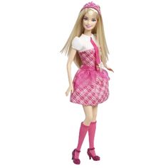 a barbie doll with blonde hair and pink dress