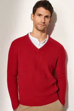 It's simple—a classic cashmere sweater never goes out of style. The ribbed Frank v-neck sweater crafted from pure cashmere will be your go-to piece from fall to spring, whether you're prepping for an important meeting or having lunch with the in-laws. Versatile, wonderfully soft, and naturally insulating, this handsome, hand-washable pullover sweater is as comfortable as it is beautifully made. Featuring contrast-color trim.