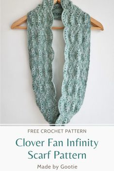 the free crochet pattern for this scarf is easy to make