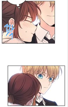 an anime story page with two people kissing and one person holding the other's head