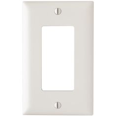 a white light switch plate on a white background