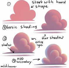 how to draw clouds in adobe and photoshopped with the shapes used for them