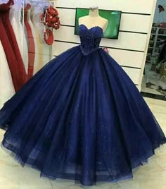 Tulle Quinceanera Dresses, Blue Ball Gown, Ball Gown Prom Dress, Blue Ball Gowns, Quinceanera Dresses Blue, Blue Ball, Quince Ideas, Cute Prom Dresses