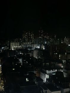 the city is lit up at night time