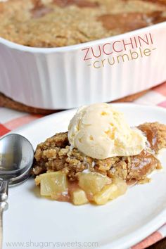 a close up of a plate of food on a table with a bowl of ice cream