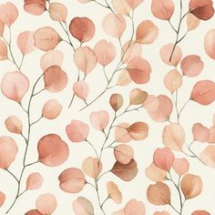 Elegant and inviting, this watercolor botanical adds warmth and charm to your interiors. The delicate branches are laden with rounded leaves painted a soft blend of pink. Elaina is an unpasted, vinyl wallpaper. Rasch Elaina Blush Watercolor Boughs Wallpaper in Pink | RH691719 Pink Floral Wallpaper, Cherry Blossom Wallpaper, Brewster Wallcovering, Blush Wallpaper, Feuille Eucalyptus, Aqua Wallpaper, Wallpaper For Sale, Black Backdrops, Contemporary Wallpaper