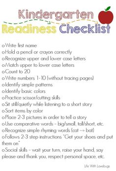 a printable reading checklist with an apple on the top and words below it