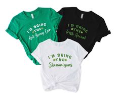 "Matching St. Patrick's Day Shirt,Funny St Patrick Tee,Custom Drinking Shirt,Group Saint Patricks Shirt,Shamrock Group Tee,Irish Friends Gift,Custom Shenanigan Squad T-Shirt,  Personalized St Patrick Day Tees, Four Leaf Clover Shirt, Cute St Pattys Shirt ----- How To Order ----- 1-) Please, check and review all the photos. 2-) Choose your t-shirt size and color. *Different styles of shirts may have different shades of same color choice due to different manufacturer brands. *For this reason, we recommend you to match shirts from the same styles if you want precisely matching colors (ex. Unisex, V-necks, Toddler, etc.). 3-) Click add to cart. You can go back to add more shirts. 4-)Click \"Proceed to check out\". 5-)When you check out, you can add a note to seller for any request. ----- Unise Fun Green Tops With Letter Print, Fun Green T-shirt With Slogan, Funny Green Crew Neck Shirt, Funny Green Tops With Letter Print, Funny Green Top With Letter Print, Green Funny Tops With Text, Green Funny Print Graphic Tee Shirt, Green Crew Neck Shirt With Funny Text, Green Letter Print Top For St. Patrick's Day